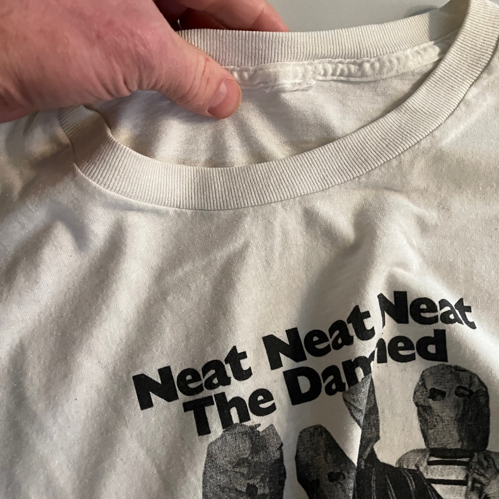 White Short Sleeve Tee with Bold Graphic Design